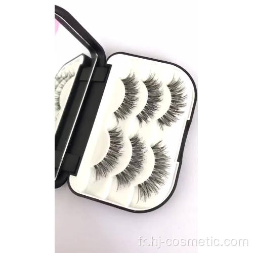 Approvisionnement direct d&#39;usine 3 paires de marques privées False Eyelashes / Fales lashes Vente en gros Cheap Eyelashes 3D cils de vison